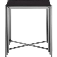 Clarice Granite Top Side Table - Black