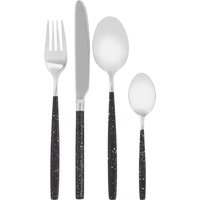 Avie 16 Piece Black And Silver Cutlery Set with Speckle Effect - Black
