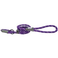 HugglePets Reflective Rope Slip Dog Lead - Purple, 150 x 1.2cm - Purple