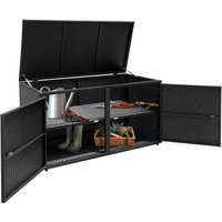 330L Outdoor PE Wicker Storage Box - Black