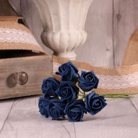 Bunch of 8 Foam Tea Rose Buds - Navy Blue