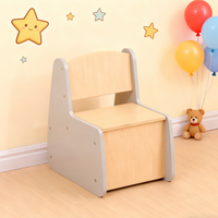 HMD Toddler Multi-Use Table and Chairs with Hidden Storage - Grey+Natural / 48.5cm / 5kg
