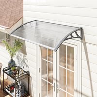 Outsunny Front Door Canopy Outdoor Awning for Window Porch - Grey / 60cm