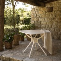 Chalencon Putty Grey Square Outdoor Plastic Dining Table 800 x 800 x 730 mm - Neutral