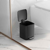 Steel Kitchen Pedal Bin Stay Open Soft Close, Black - Ink Black
