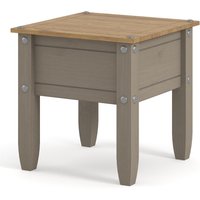Corona Grey Washed Lamp Table - Grey washed wax