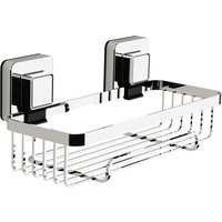 Pushloc Wall Mounted Suction Rectangular Basket - Silver