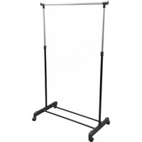 Adjustable Garment Rack Clothing Rail with Wheels - Black