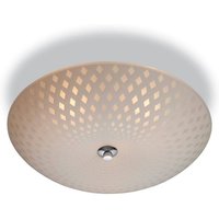 Celine 3 Light Semi Flush Ceiling Light Opal Glass, Decorative Pattern, E14 - Opal Glass