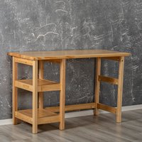 Destina Home, Mira Wood Computer Desk with Shelves - Natural Destina Home, Mira Wood Computer Desk with Shelves - Natural