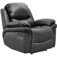 Madison Leather Manual Recliner Armchair - Black