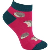 1 Pack Ladies Novelty Animal Themed Bamboo Trainer Socks - Pink
