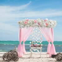 88 Piece Cherry Blossoms Roses Row for Wedding Arch Table - White and Pink