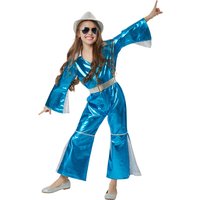 Glittering Disco starlet Costume - Blue / 128 (7-8y)