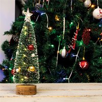 Home and Garden Battery Powered Light Up Mini Christmas Tree - Red, Gold and Pearl Baubles