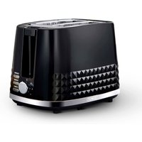 Solitaire 2 Slice Toaster Black Chrome Accents - Black