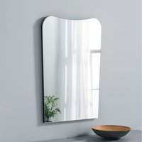 Irregular Frameless Black Wall Mirror - Black