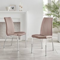 2 Isco Faux Leather Dining Chairs Black Legs - Yellow