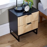 Home Source Hempton 2 Drawer Bedside - Natural