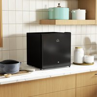 HOMCOM 46 Litre Table Top Fridge Mini Fridge with Chiller Box - Black and With Lock / ABSCopperPSSteel