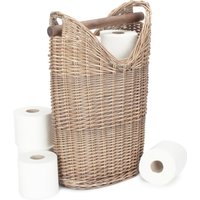 Wicker Bathroom Toilet Roll Holder - Brown
