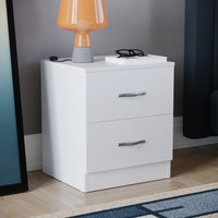Riano 2 Drawer Bedside Table Chest Nightstand - White