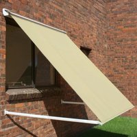 1.5m Drop Arm Window Awning Half Cassette - Ivory