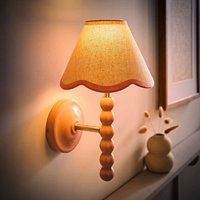 Bobbins Rose Wall Light with Trim Scallop Shade - Rose Pink / Yes / 1