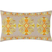 Kalina Embroidered Cushion - Yellow