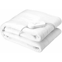 Luxury Double White Fleece Electric Blanket 3 Heat Settings 120 x 110cm - White
