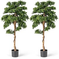 Set of 2 Artificial Boxwood Topiary Tree - Green
