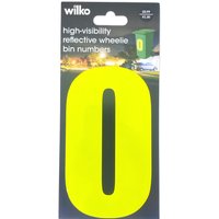 High Visibility Reflective Wheelie Bin Number - Yellow / 0