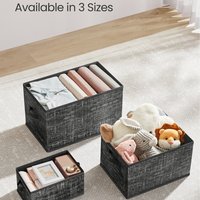 SONGMICS Collapsible Storage Boxes, Set of 3 - Black