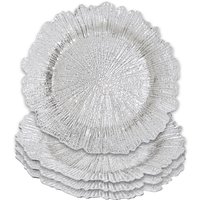 Dia Silver Finish Reef Charger Plate - Silver