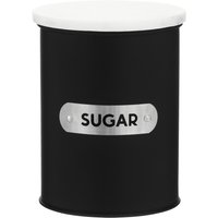 Liberty Black Enamel Sugar Canister With White Marble Lid - Black