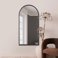 MirrorOutlet Arcus - Black Framed Arched Leaner Wall Mirror 140CM X 70CM - Black