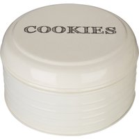 Sketch Cream Finish Round Biscuit Tin - Cream