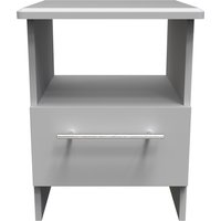 Sherwood Bottom Drawer Lamp Table - Grey Matt