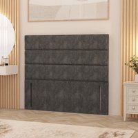 Horizona Tweed Fabric 54" Floor Standing Upholstered Headboard - Charcoal / Superking