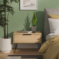 Hong Kong C Ready Assembled 1 Drawer Side Table - Nebraska Oak