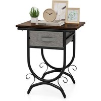 Industrial 2-Tier Bedside Table - Brown