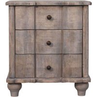 Solid Wood Beaumont Curved Nightstand - Grey