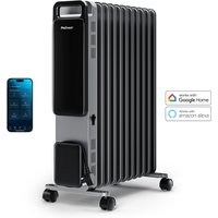 Pro Breeze 2500W 11-Fin Oil-Filled Radiator with Digital Display and Smart App - Silver