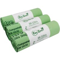 BioLiner 80 Litre Compostable Bags for Swing Bins & Dustbins - Green / 3