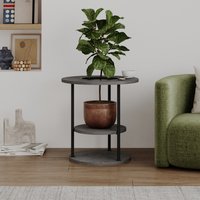 Decortie Grova Round Three Tier Side Table - Retro Grey