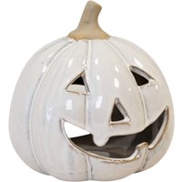 Four Candle Stone glazed ceramic Pumpkin Tealight