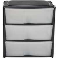 Three Drawer Wide Unit - Black