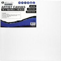Pack of Three Art Studio Premium Artists Canvases - 40.6x40.6cm