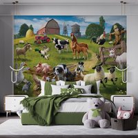 Walltastic Ltd, Farmyard Fun Wall Mural - Multicoloured Walltastic Ltd, Farmyard Fun Wall Mural - Multicoloured