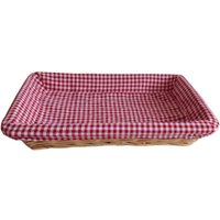 Rectangular Flat Split Willow Wicker Tray - Red